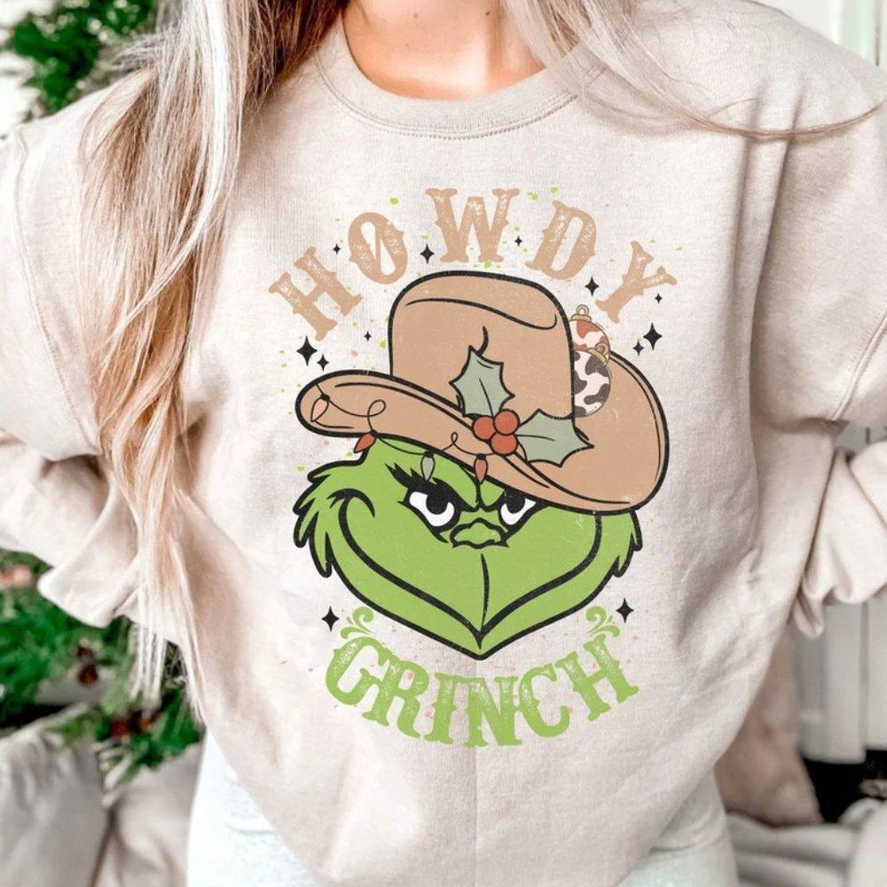 Mean Green Guy Christmas Inspired Howdy Grinch Sweatshirt